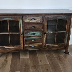Brown/Aqua Sideboard, Credenza 