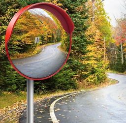 Convex Traffic Mirror - 32" Outdoor Driveway & Security Parabolic Safety Mirror, Acrylic Blind Spot Miror for Garage Retail Stores, Warehouses and Hig
