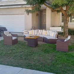 Complete Patio Furniture Set With Propane Fire Pit Plus Patio Chairs Brand New Fire Pit Propane Outdoor Patio Furniture 🆕🚛🚎🆕