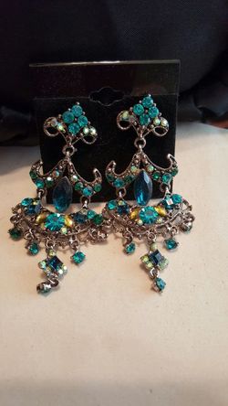 Rhinestone turquoise Crystal earrings