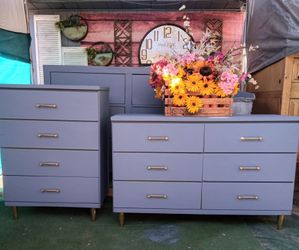 Vintage gray Small wood dresser set