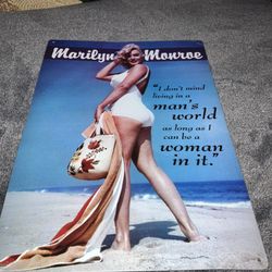 Marylin Monroe Sign With Reprint Picture And Poster Lot Of 3