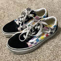 Rainbow Checkered Vans