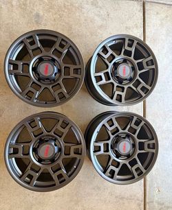 17x9 TOYOTA TRD WHEELS MATTE BLACK 6x139.7 RIMS 0MM TACOM 4RUNNER FJ CRUISER
