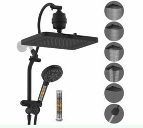 Hibbent Rainfall Shower Head with Handheld - Black