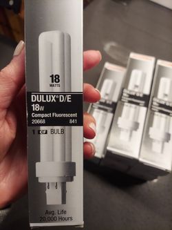 6 Sylvania Dulux D/E 18w Compact Fluorescent 