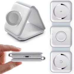 3 in 1 Wireless Charger Magnetic Foldable Station Travel Charger For iPhone