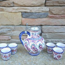 Vintage Kaufmann Ceramic Pitcher/Cups 