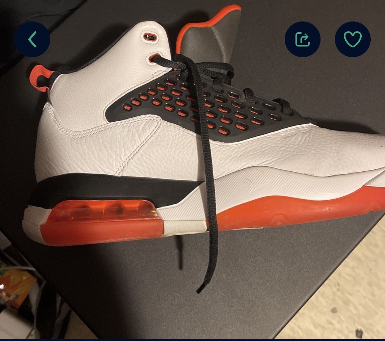 Jordan Maxin 200 White Team Orange Size 11