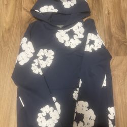 Denim Tear Hoodie Navy blue 