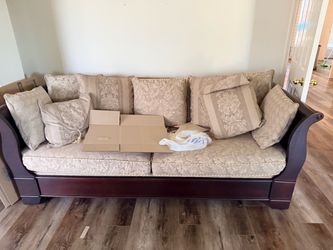 3-Seat Sofa with Wood Frame and cushions