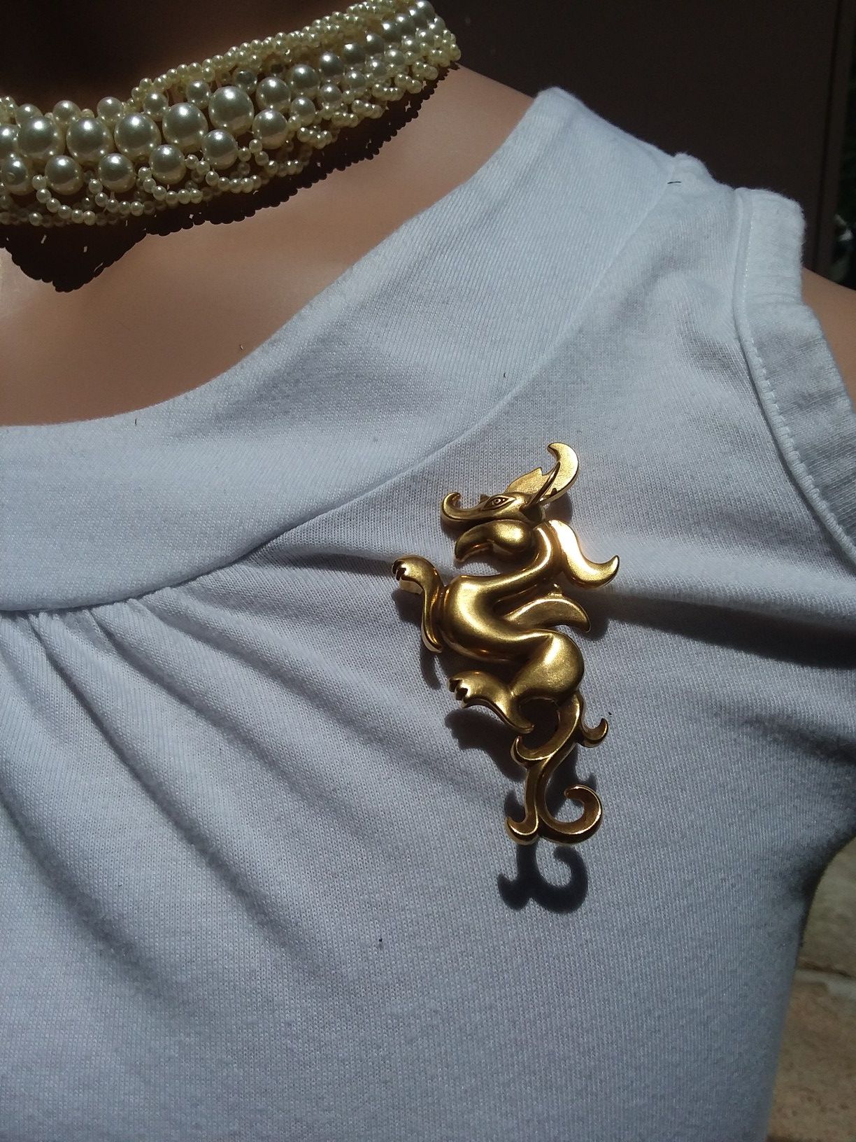 Vintage dragon brooch