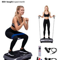 Vibration Plate Machine,180 Speeds Shake Plate for Lymphatic Drainage Weight Loss, Vibrating Fitness Platform 460LB Capacity Whole Body Workout with B