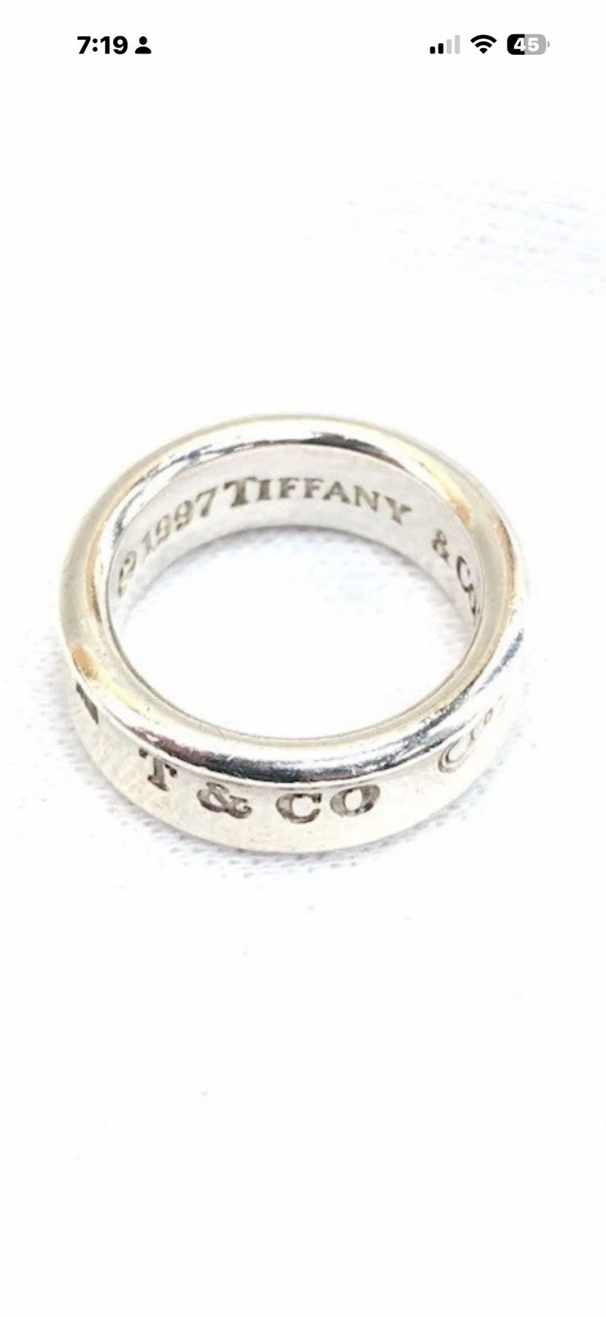 Authentic Tiffany and Co silver ring
