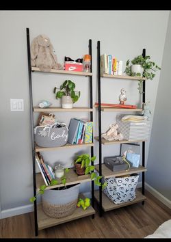 Pair of ladder shelves