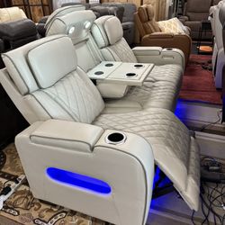 Power Reclining Sofa & Power Reclining Love Seat On Sale