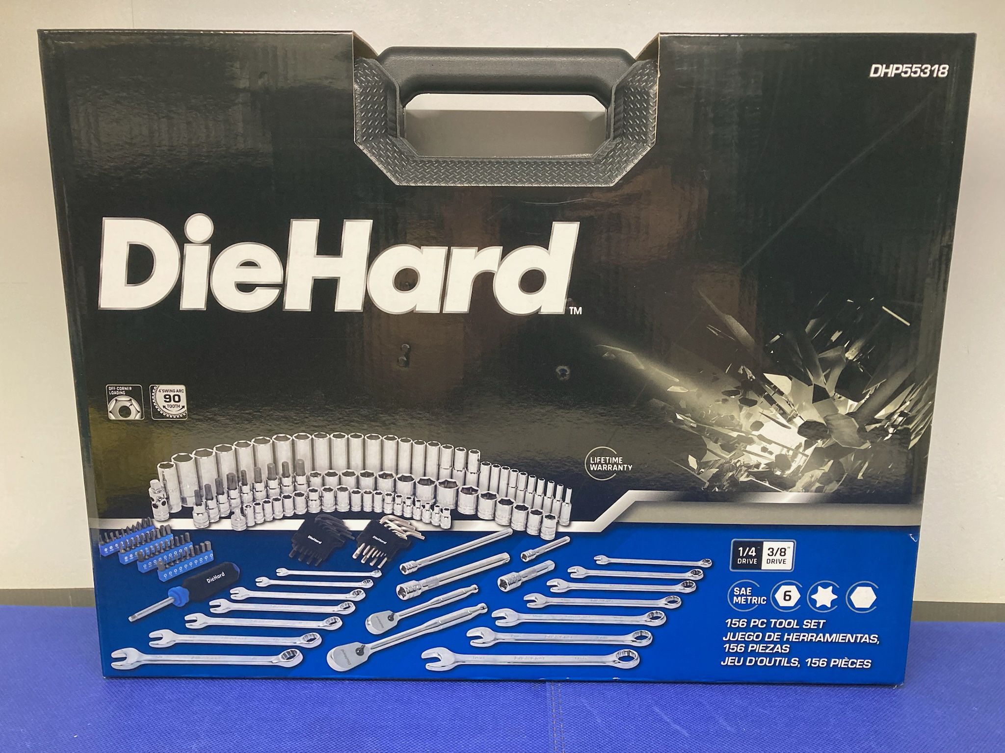 DieHard DHP55318 1/4" & 3/8" Drive Tool Set, 156 Piece, 90 Tooth