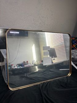 20” × 28” Gold Framed Wall Mirror
