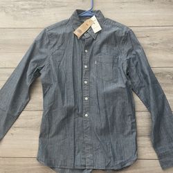 New Levis Denim Shirt Light Blue Men Small Size