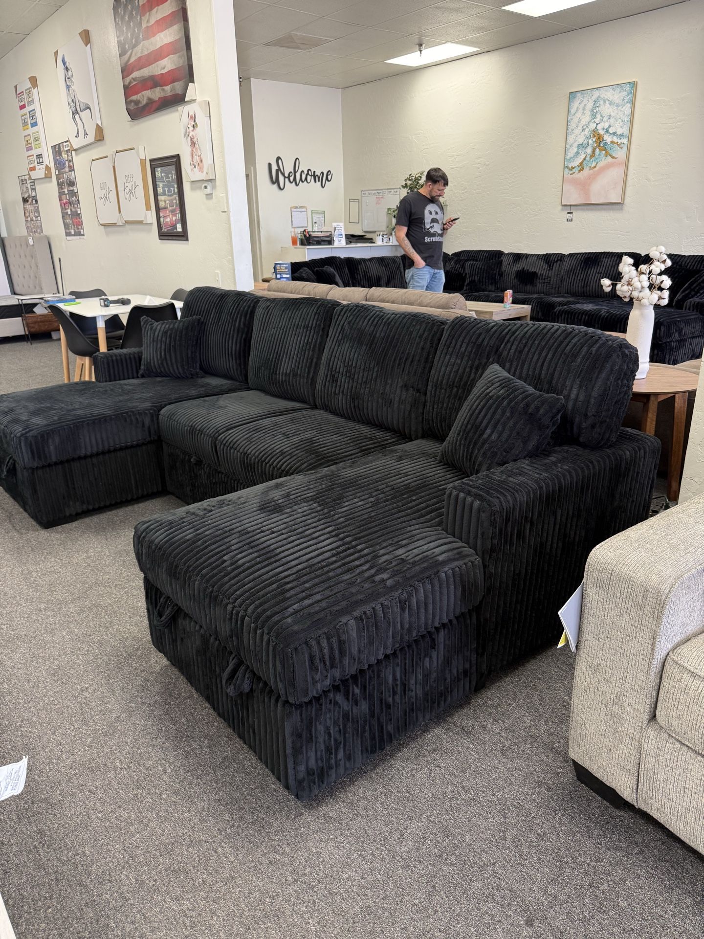 Sleeper sectional with storage