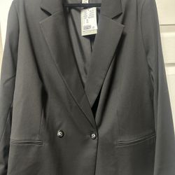 H&M Women’s Black Blazer Coat New With Tags XXL