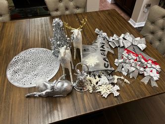 Lot of Silver Christmas Decorations