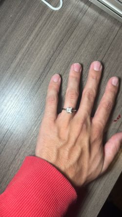 1.06 Ct Natural Princess Cut Diamond 14k White Gold Engagement Ring 