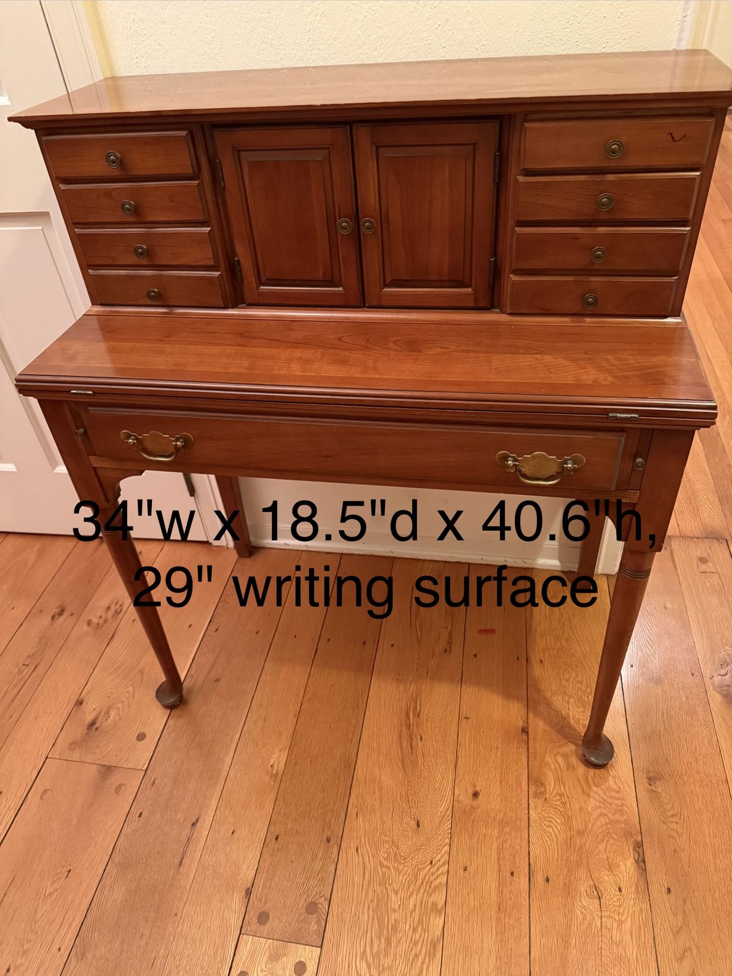 Pennsylvania House solid cherry step back secretary or ladies desk