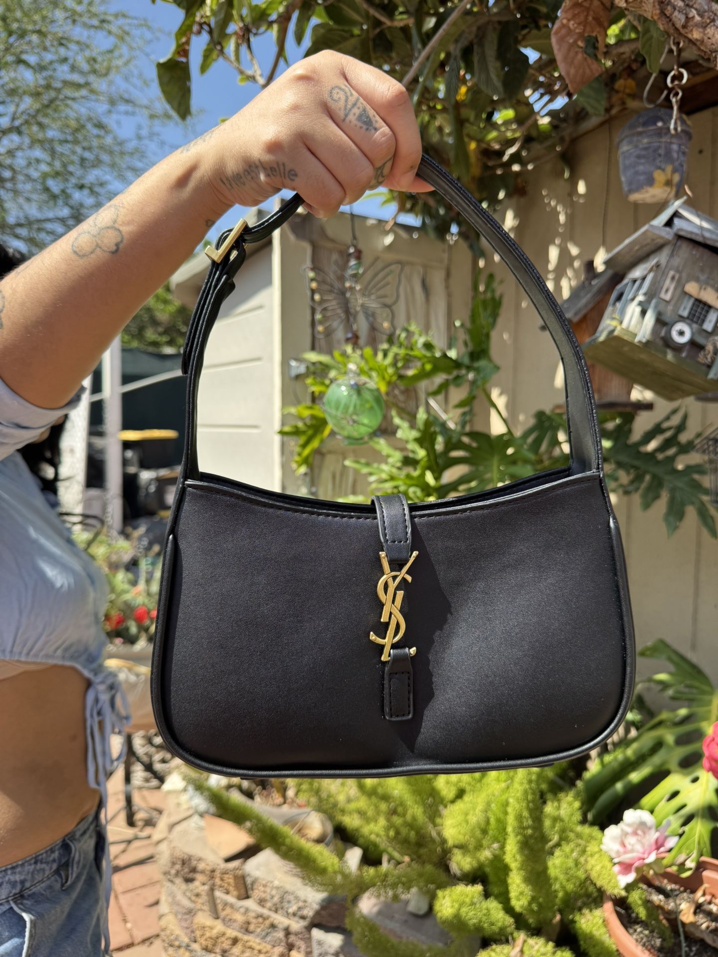 Black Purse YSL Leather Bag