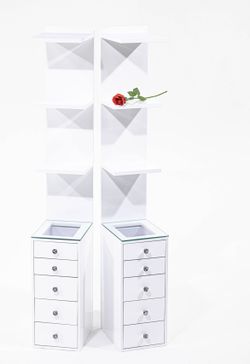 Makeup Vanity TowerShelf With 5 Drawers