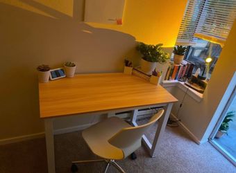 Wood + White Desk