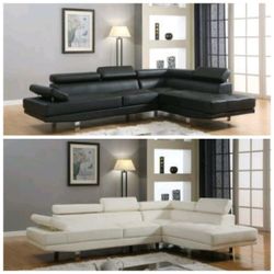 On Sale! New Sectional | Available in Black or White | Delivery & Financing Available