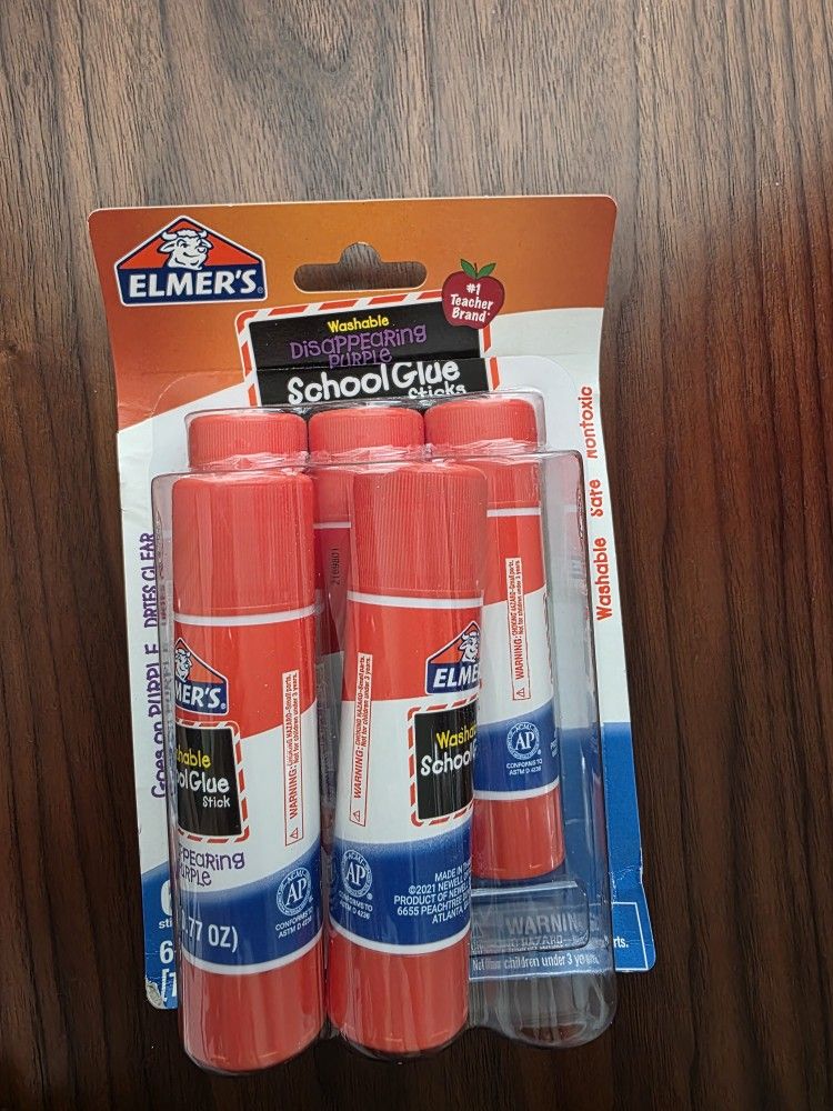 Elmer's Washable Disappearing Purple School Glue 6 Pack