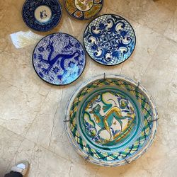 Authentic Hand Painted European Decoration Plates With Antique Style For Wall Decoration