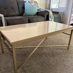 Beige & Gold Coffee Table