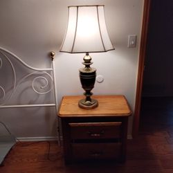 Heavy Brass Lamp Antique, Good Shape