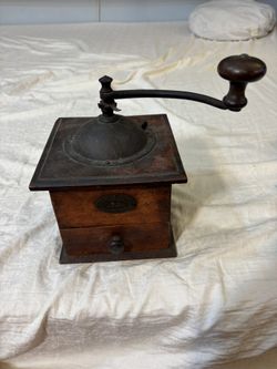 Vintage Wooden Coffee Grinder Peugeot Brothers Patented S.G.D.G
