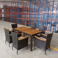 7pc Outdoor Patio Furniture Dining Table