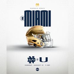 3 NOTRE DAME VS UM TICKETS + PARKING PASS