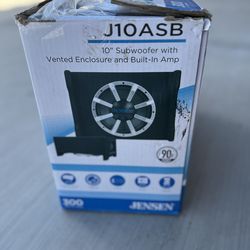 🔊 NEW Jensen 10" Subwoofer with Built-in Amp & Box