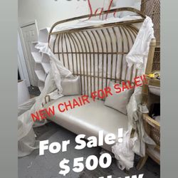 Gold Metal Double Seater Wedding Couch