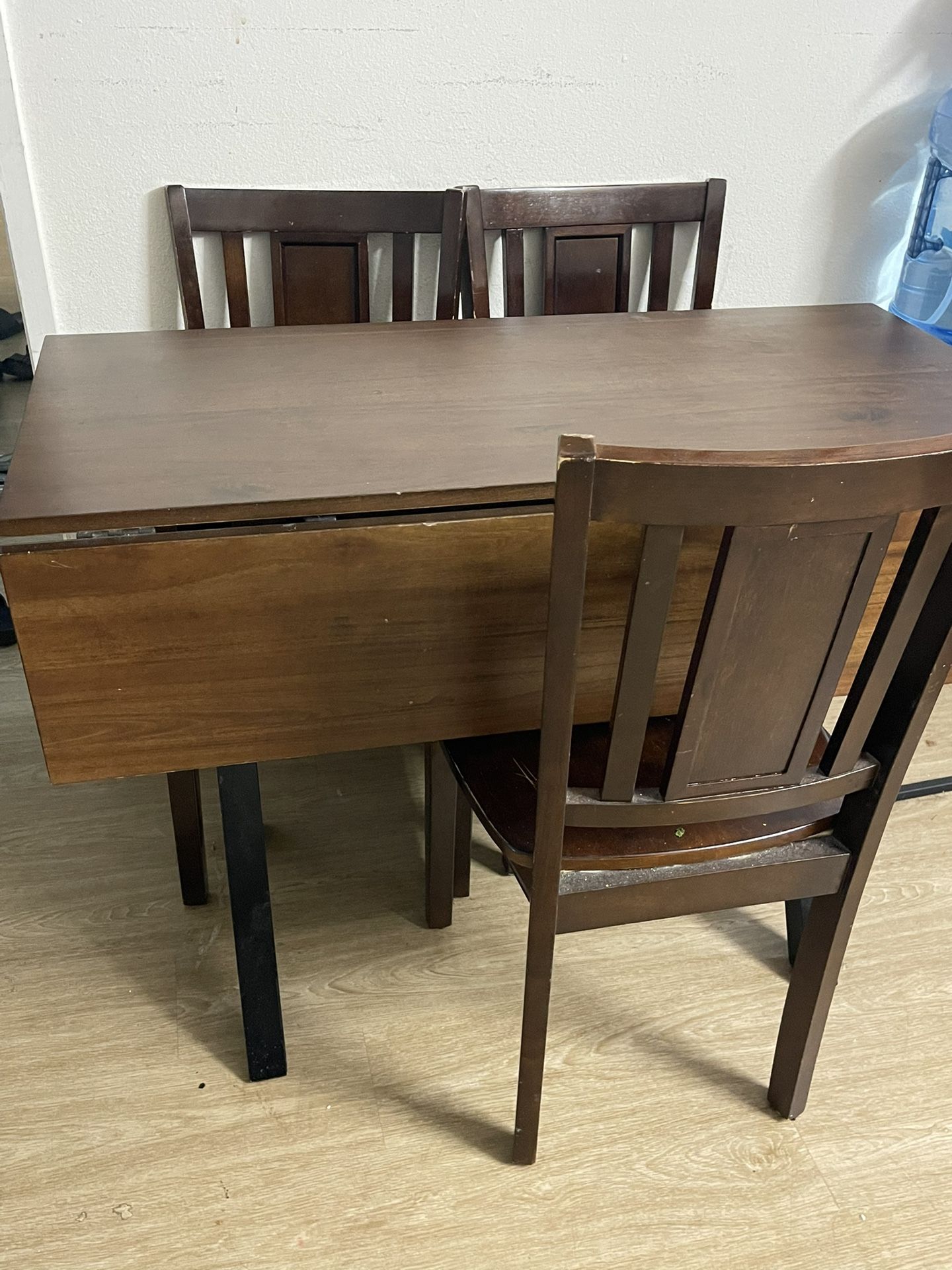 Wood Table With 3 Chairs