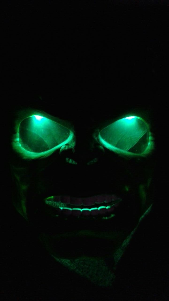 Hulk mask lights up Halloween mask