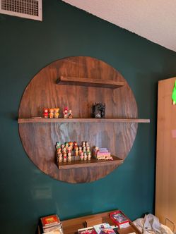 Circular Wall Mounted Wood Shelf