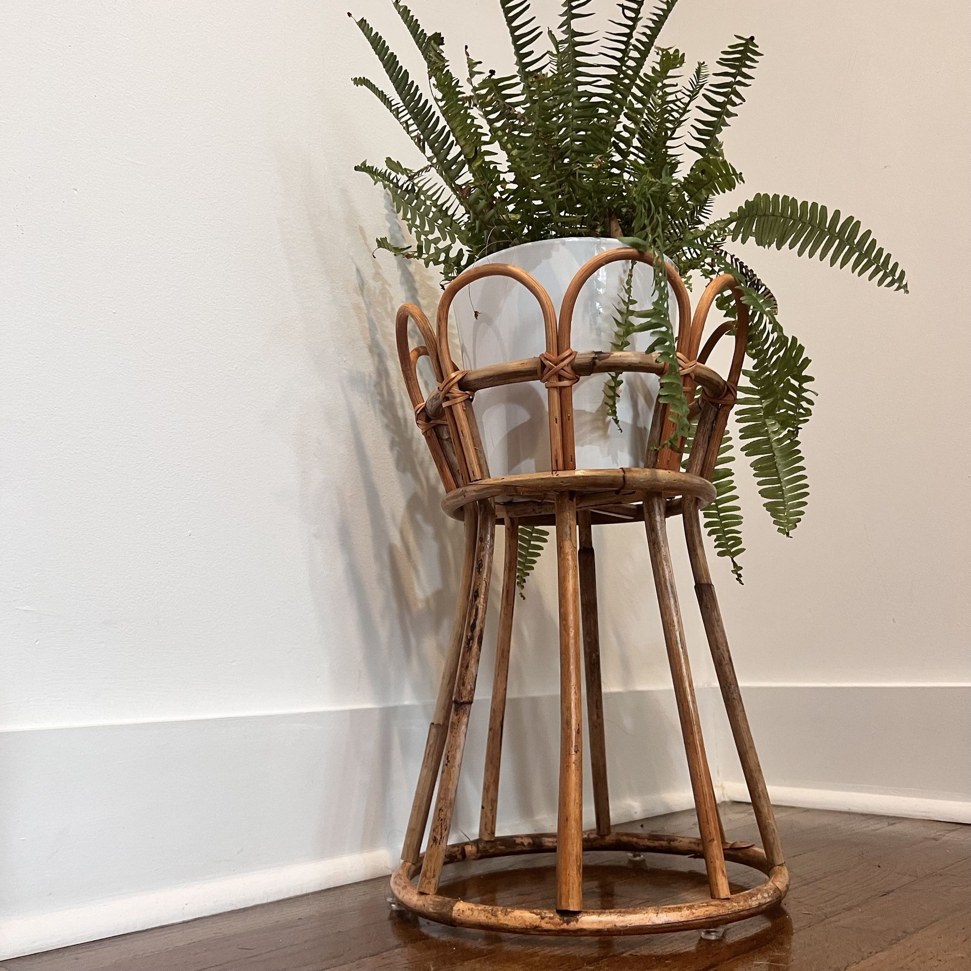 Bamboo Basket Plant Stand