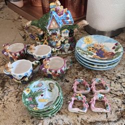 Teddy Bear Girls Tea Set