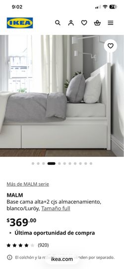 Ikea Malm White full bed with two big drawers and mattress