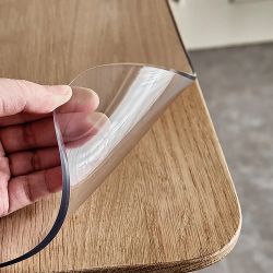 Plastic Table Cover, 42"x96"x0.08", Transparent PVC Table Protector