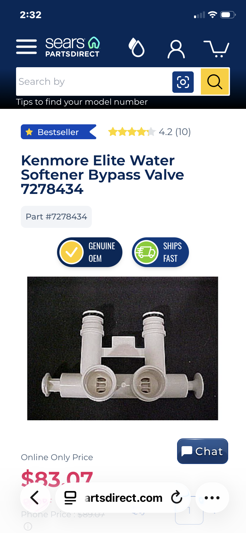 Kenmore water softener bypass valve