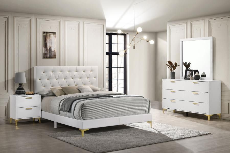 White Bedroom Set Queen Bed Dresser Mirror And Nightstand